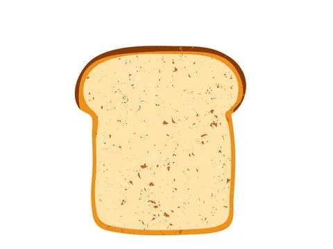 Toast slice vector illustration isolated on white background. Top view. Single Stock Illustration