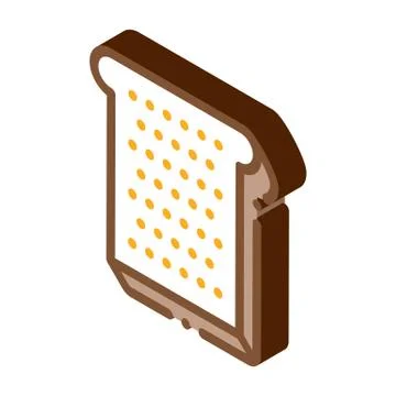 Toast Sliced Bread Piece isometric icon vector illustration Illustrazione stock