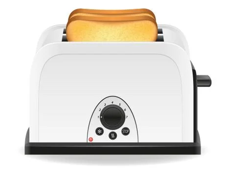 Toast in a toaster illustration Stock Illustration