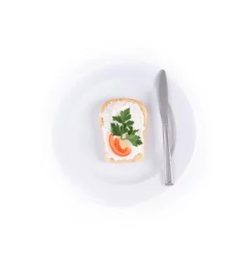 Toast with tomato Stock Photos