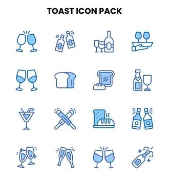 Toast Two Colour Vector Icons Pack Ilustración de archivo