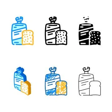 Toast variations package color icon vector Ilustración de archivo