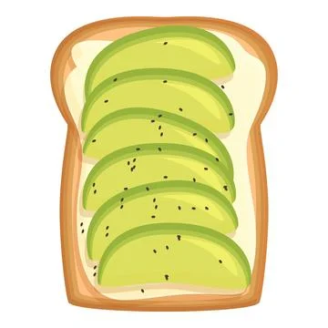 Toasted avocado icon cartoon vector. Bread toast Illustrazione stock