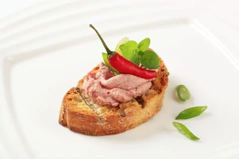 Toasted bread and pate Stock Photos