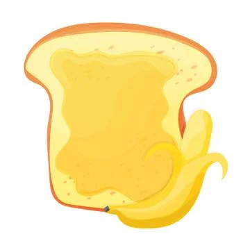 Toasted bread - banana jam slice on top for breakfast Stock Illustration