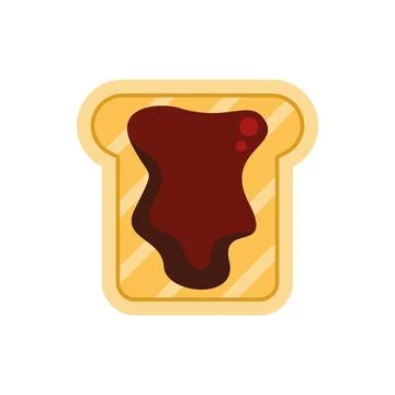 Toasted bread with berry jam for breakfast icon Stock Illustration