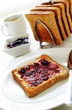 Toasted bread breakfast Foto stock