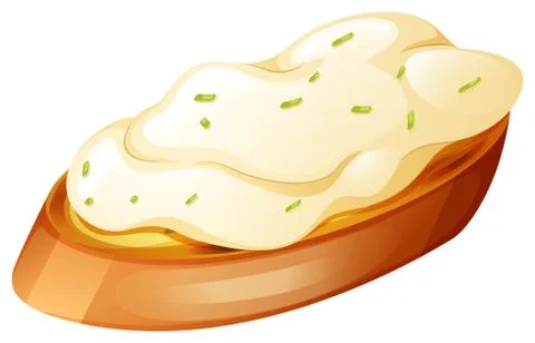 Toasted bread with cream on top Stock Illustration