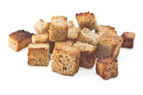 Toasted bread croutons Stock Photos