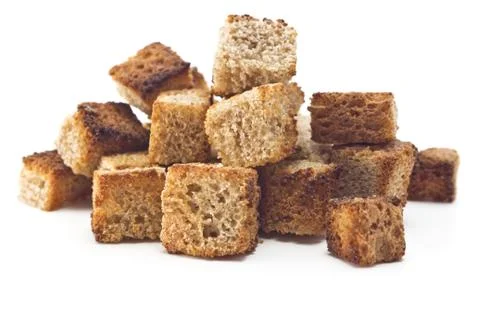 Toasted bread croutons Stock Photos