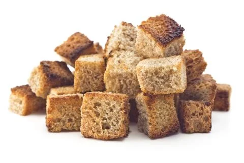 Toasted bread croutons Stock Photos