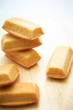 Toasted bread on a cutting board Stock Photos