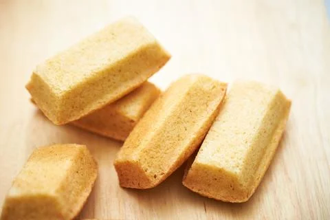 Toasted bread on a cutting board Stock Photos
