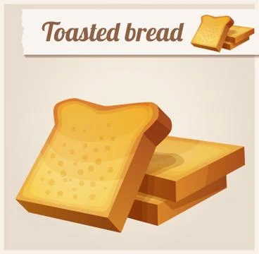 Toasted bread. Detailed Vector Icon Stock Illustration