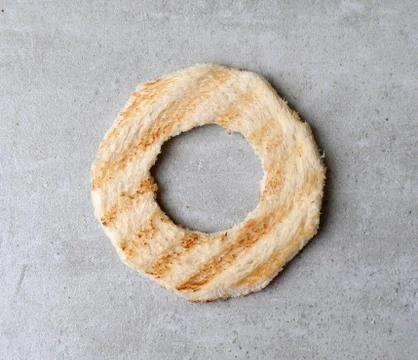 Toasted bread letters on the table Foto stock