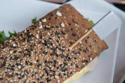 Toasted bread with melted cheese Stock Photos