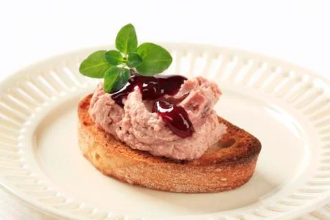 Toasted bread with pate Stock Photos