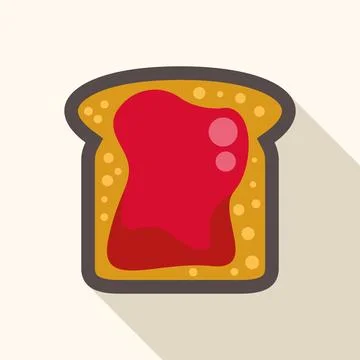 Toasted bread with red jam breakfast food icon Stock Illustration