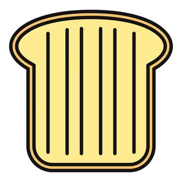 Toasted bread slice breakfast food icon illustration Stock Illustration