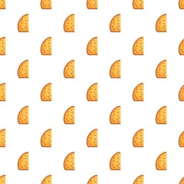 Toasted bread slice cartoon seamless pattern background Stock Illustration