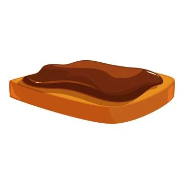 Toasted bread slice covered with chocolate cream spreading on top 스톡 일러스트