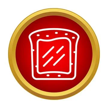 Toasted bread slice icon in red circle Illustrazione stock