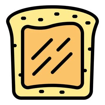 Toasted bread slice with peanut butter spread for breakfast Stock Illustration