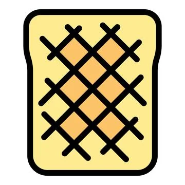 Toasted bread slice showing cross hatch pattern for breakfast Stock Illustration