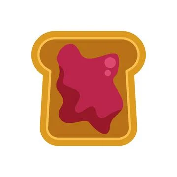 Toasted bread slice with sweet fruit jam spreading Stock Illustration
