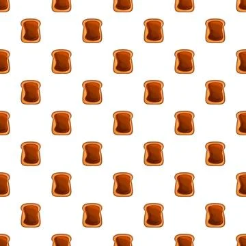 Toasted bread slices seamless pattern on white background Stock Illustration