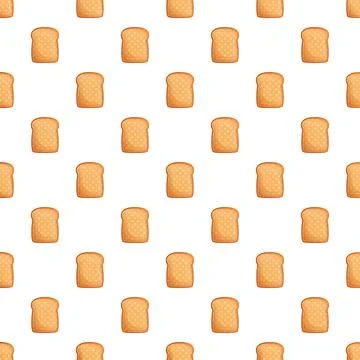 Toasted bread slices seamless pattern for breakfast Illustrazione stock