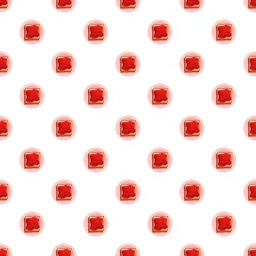 Toasted bread with strawberry jam seamless pattern Stock Illustration