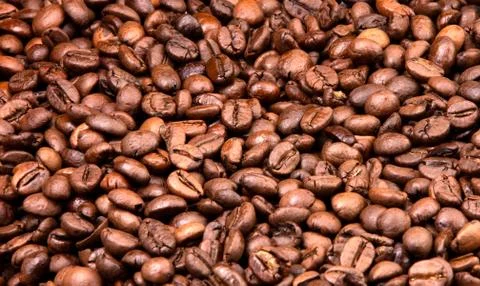 Toasted coffee beans texture Stock Photos