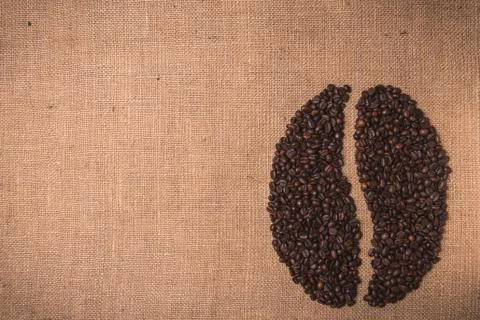 Toasted coffee shape beans Stock Photos