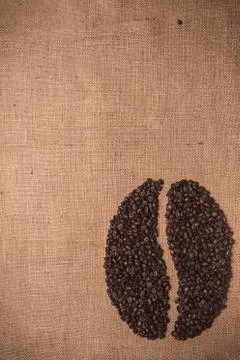 Toasted coffee shape beans Stock Photos