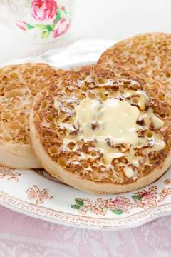 Toasted crumpets Stock Photos