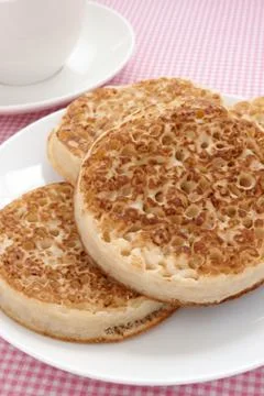 Toasted crumpets Stock Photos