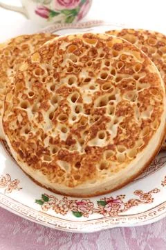 Toasted crumpets Stock Photos