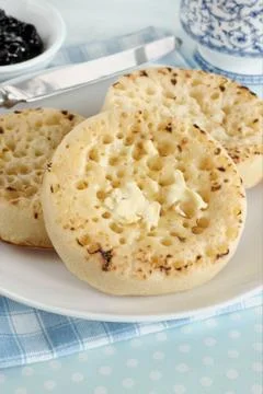 Toasted crumpets Stock Photos