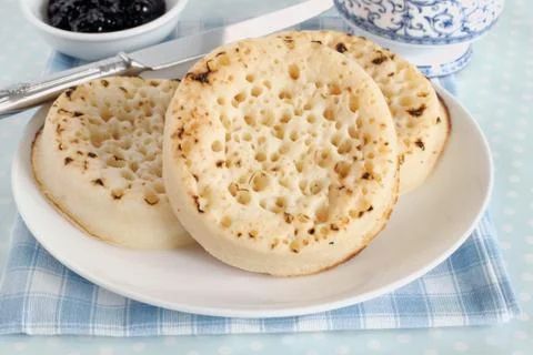 Toasted crumpets Stock Photos