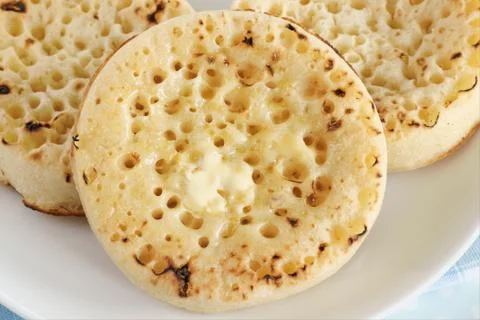 Toasted crumpets Stock Photos