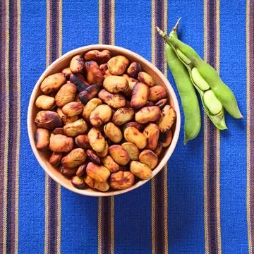 Toasted fava beans Stock Photos