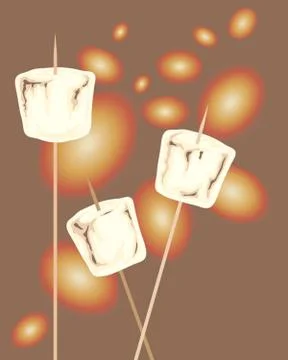 Toasted marshmallows Stock Illustration