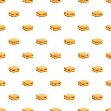 Toasted sandwich pattern on white background Stock Illustration
