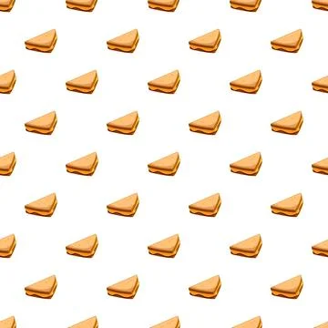 Toasted sandwich triangular slices seamless pattern background Stock Illustration