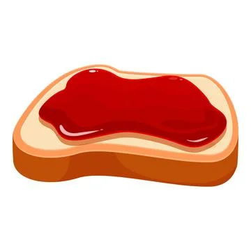 Toasted slice of bread covered with tasty strawberry jam Stock Illustration