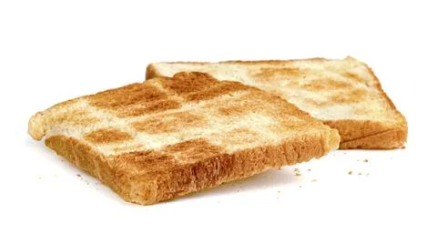 Toasted slice bread isolated on white background Stock Photos