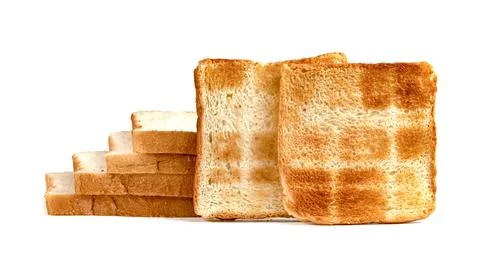 Toasted slice bread isolated on white background Stock Photos