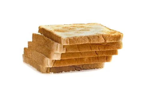 Toasted slice bread isolated on white background Stock Photos