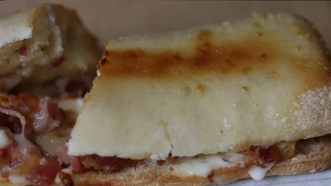 Toasted sub sandwich, pan to left Video stock 108873885